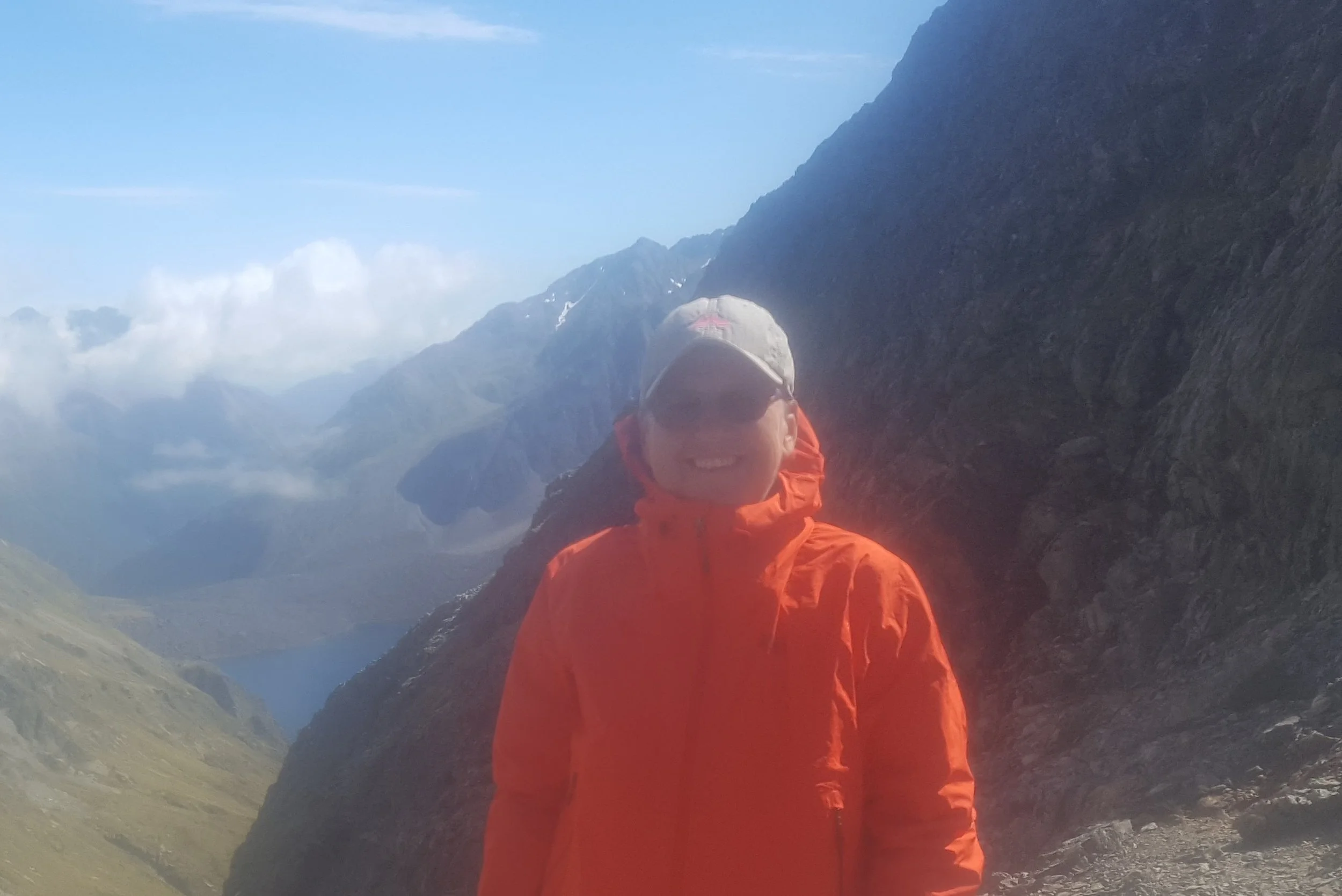 The author on Waiau Pass with Nelson Lakes National Park behind - undoubtedly an outstanding natural landscape.
