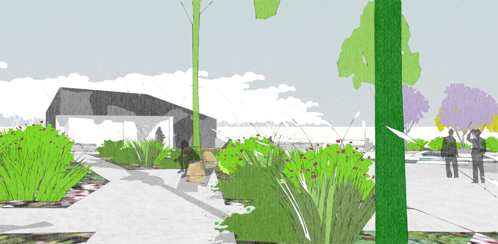 Both digital and physical models were used in the design development of the landscape and architecture.