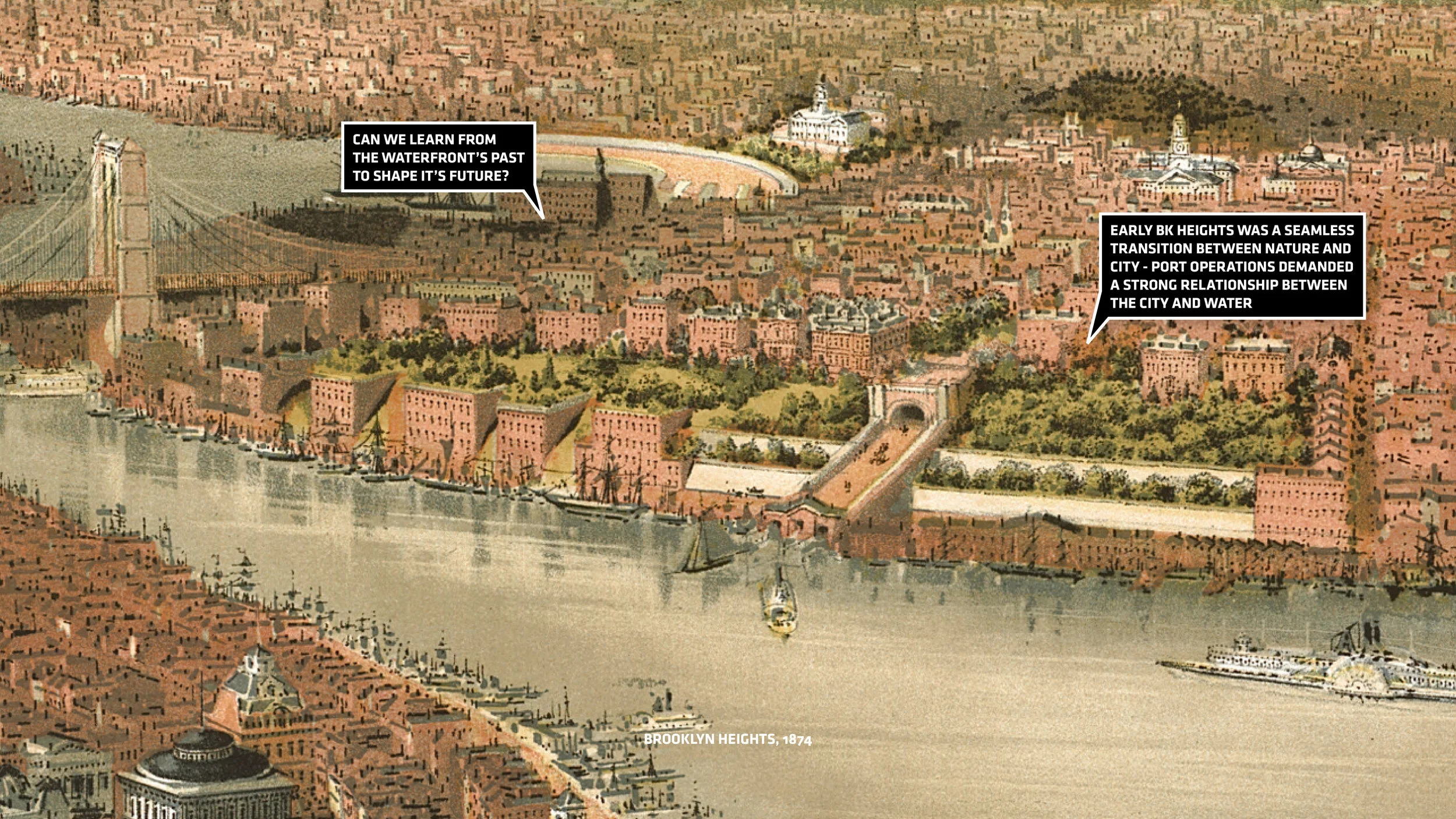 Brooklyn Heights as depicted in 1874. Image credit - (BIG) Bjarke Ingels Group.