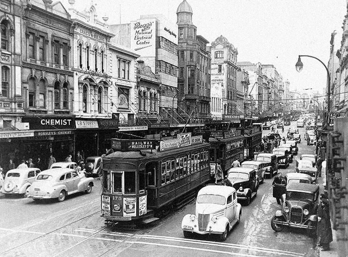 Trams in Auckland.