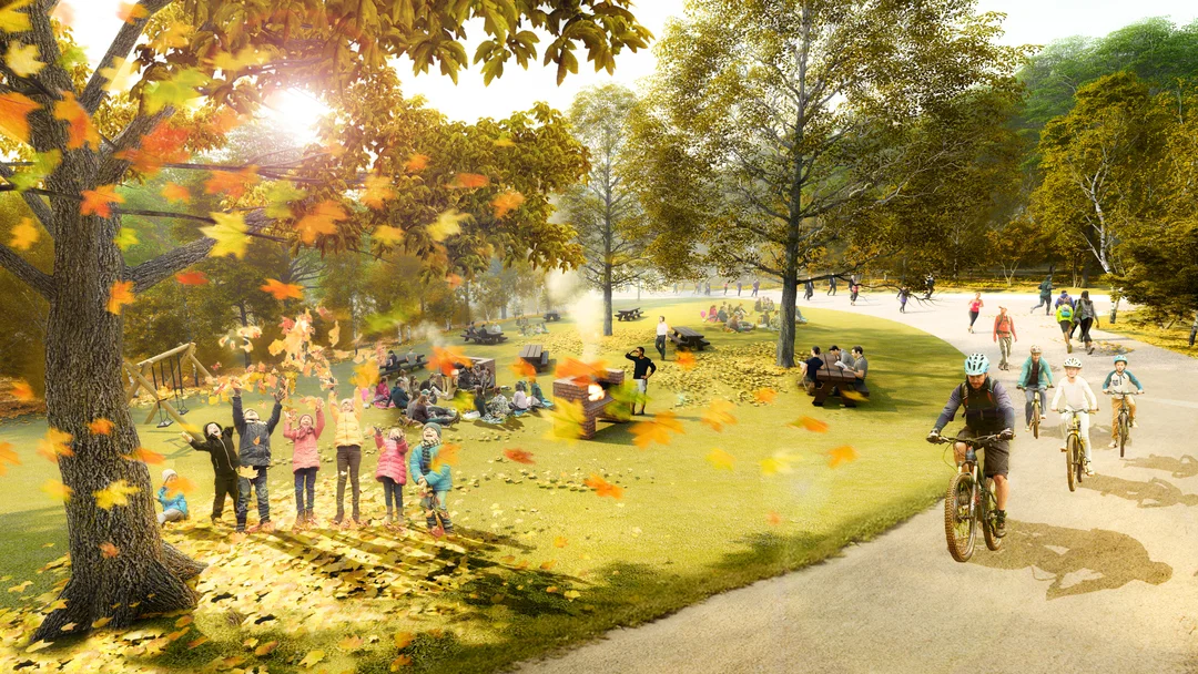 Cyclists and joggers will share a 3km track through the park.