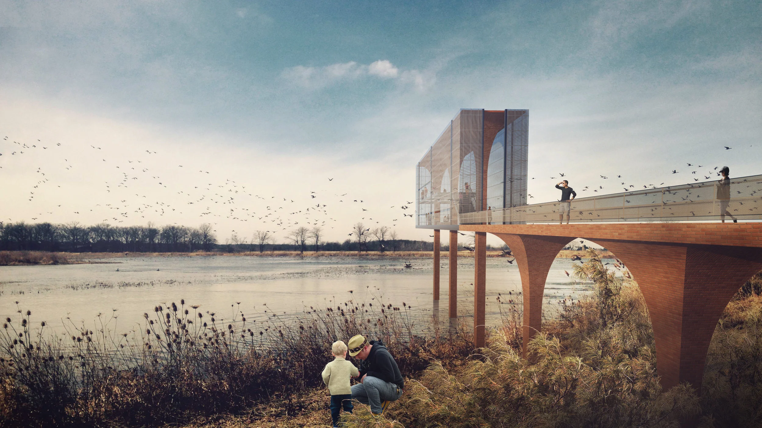 A river viewing platform