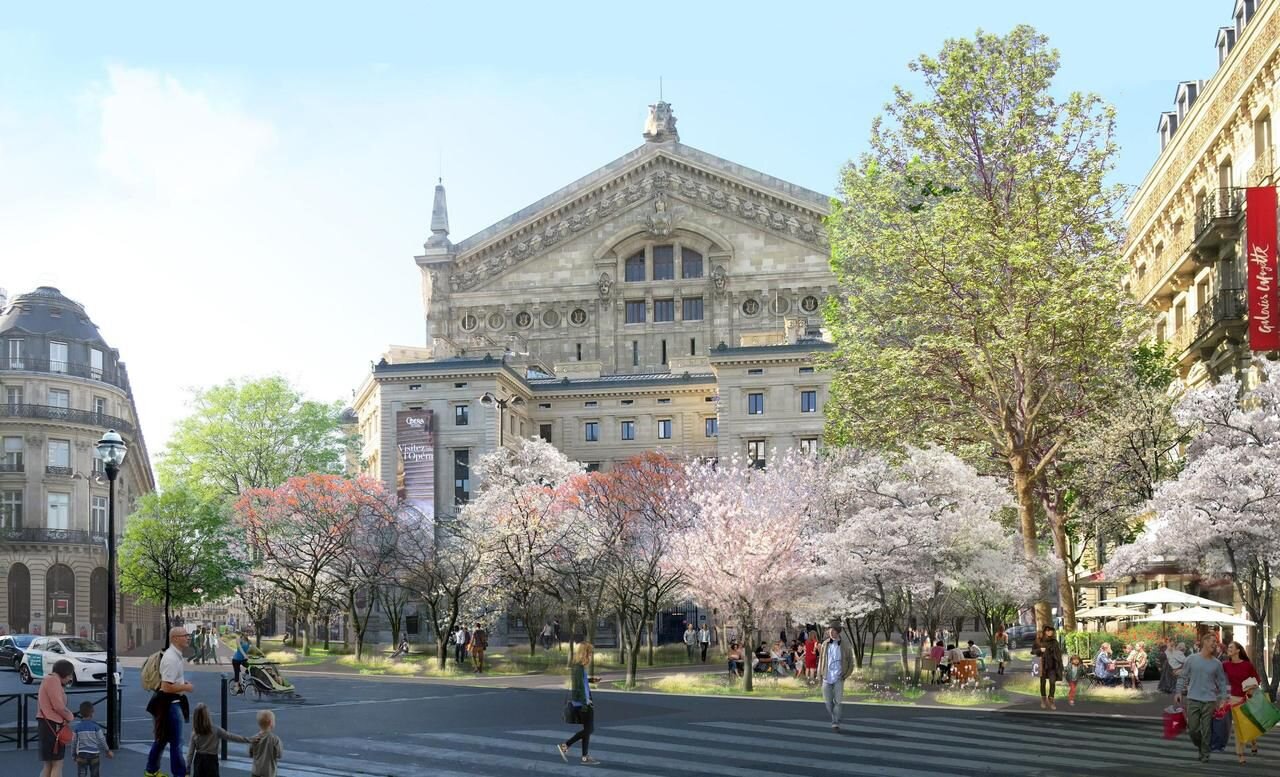 A render of what the Opera Garnier will look like. This area is currently bus parking. Ville de Paris/Apur/Céline Orsingher