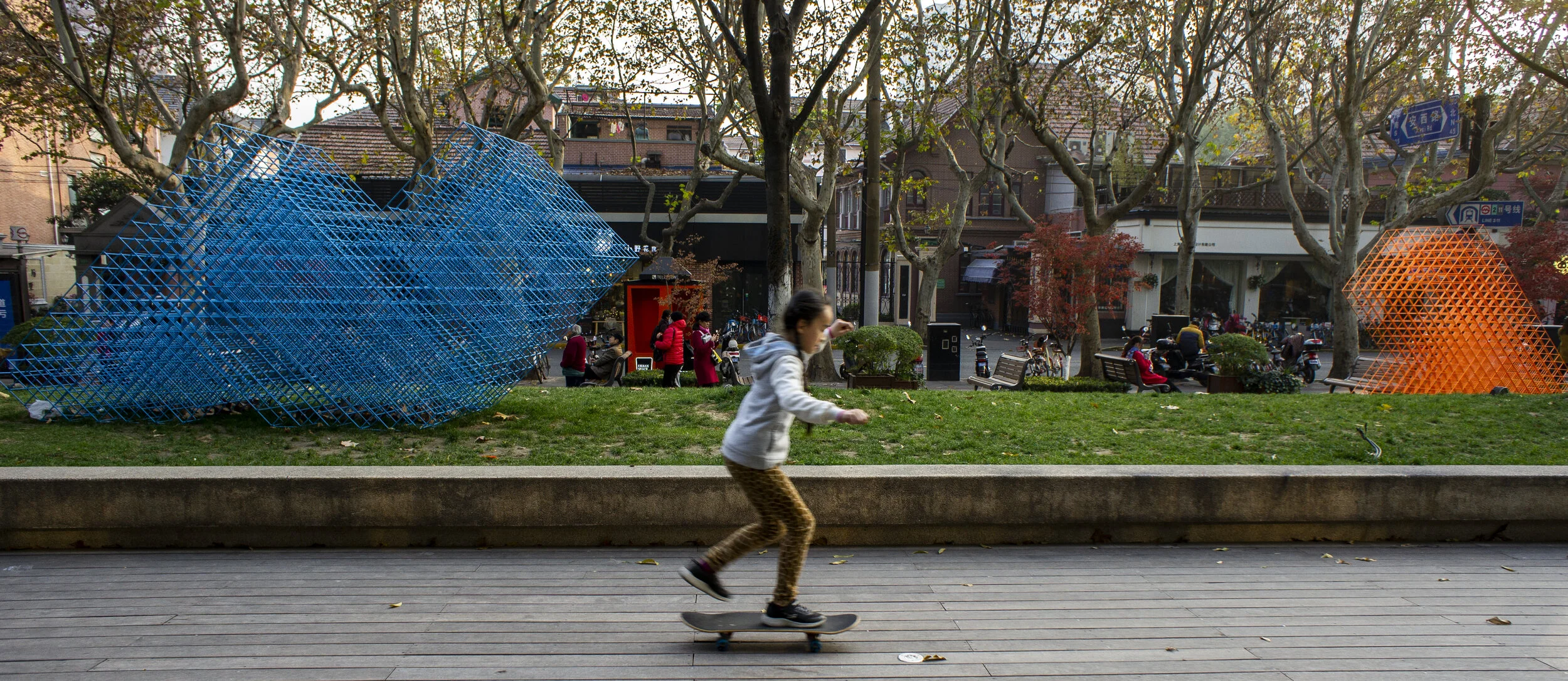 The Gossamer team says TETROMINOES reflects and reinterprets patterns prevalent in its urban setting.