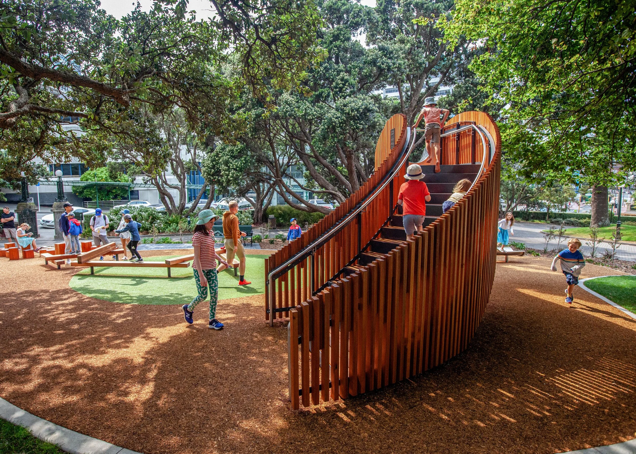 As well as encouraging families to visit Parliament, the play space is designed to cater for the increasing number of inner city apartment dwellers. Photo credit: Julian Butler