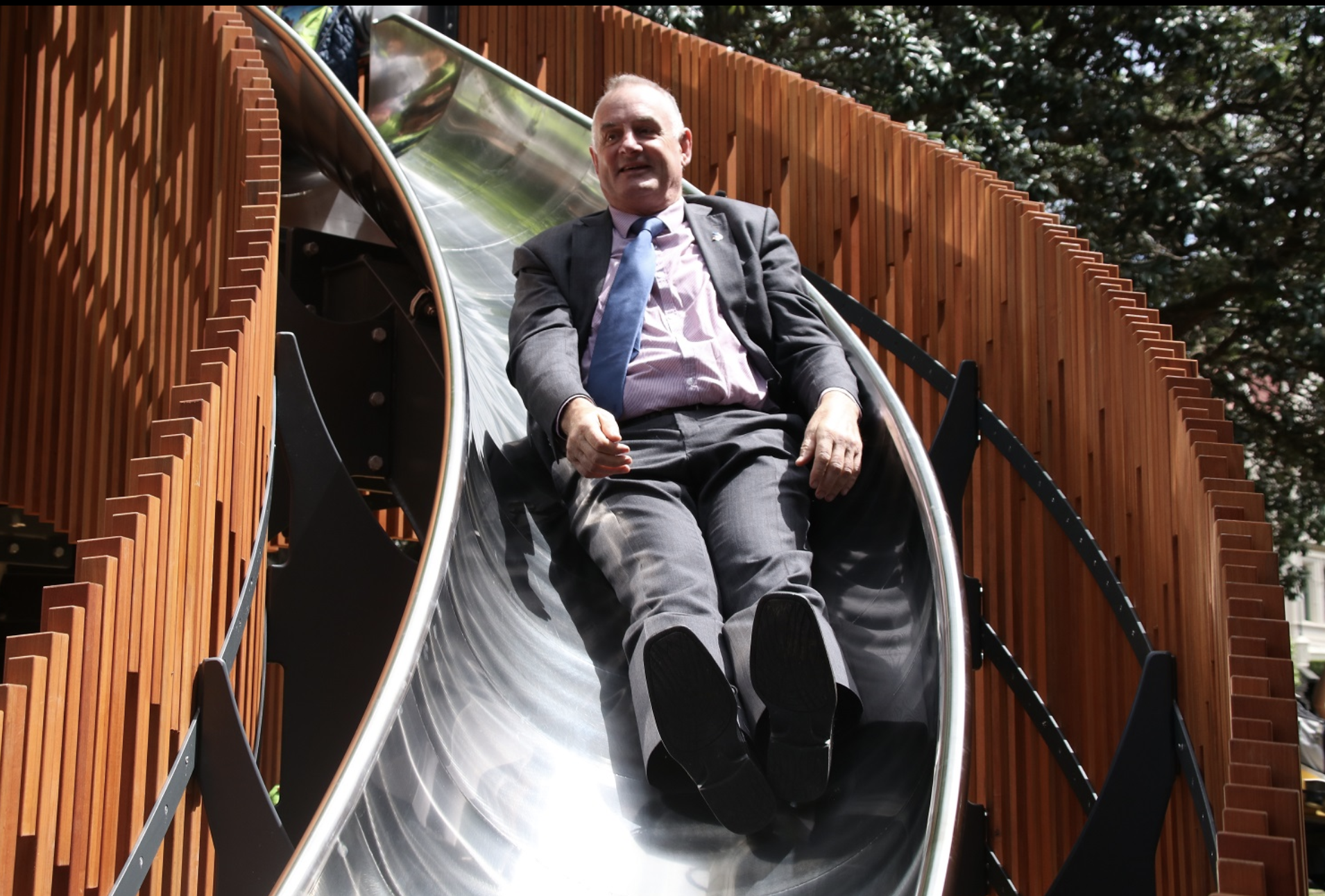 Speaker of the House Trevor Mallard was behind the playground idea as part of his push to make Parliament more friendly, open and accessible for the public. Photo credit: Office of the Clerk.
