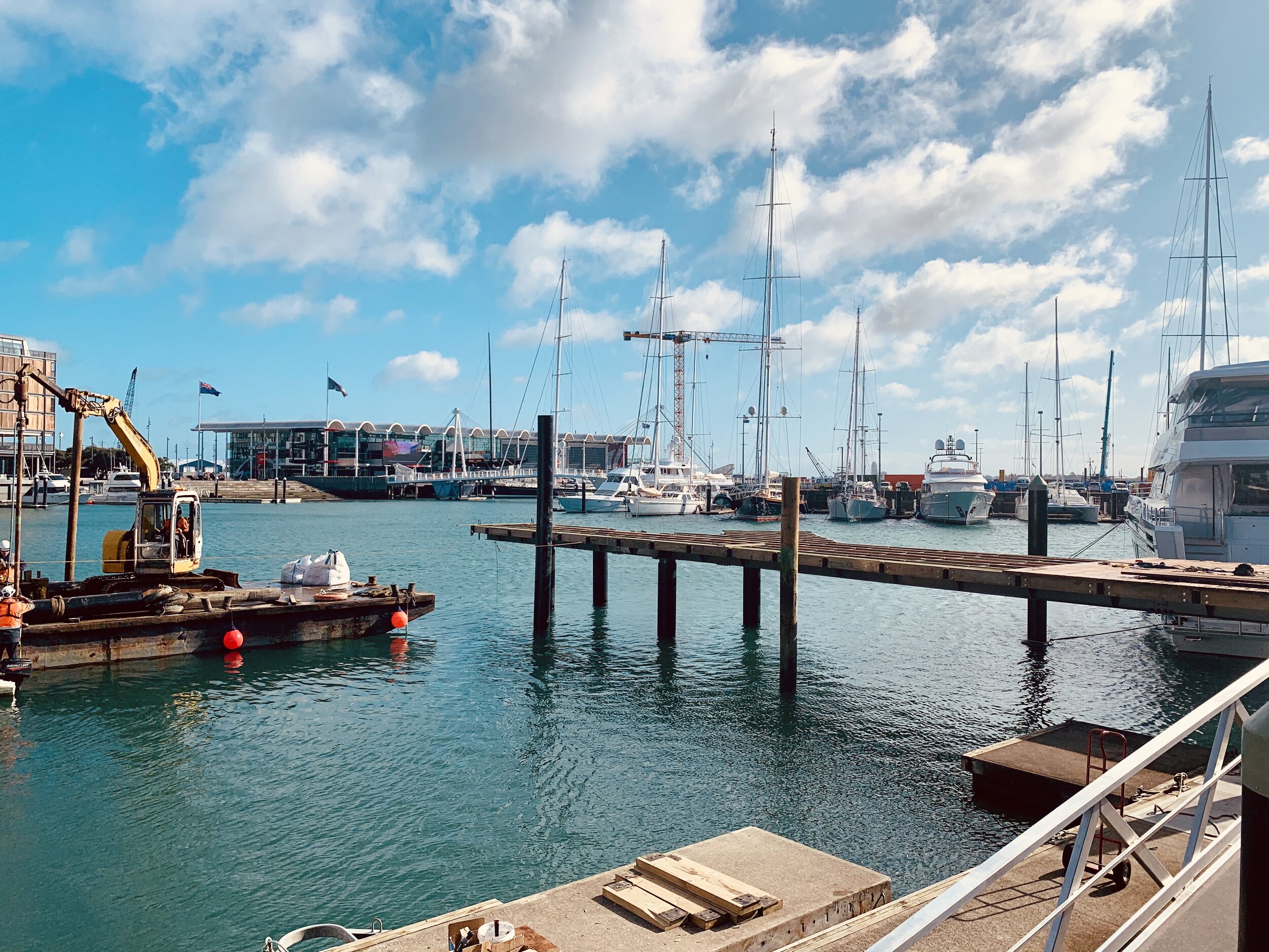 Construction work is going well at “The Lookout” in Auckland’s Viaduct Harbour.
