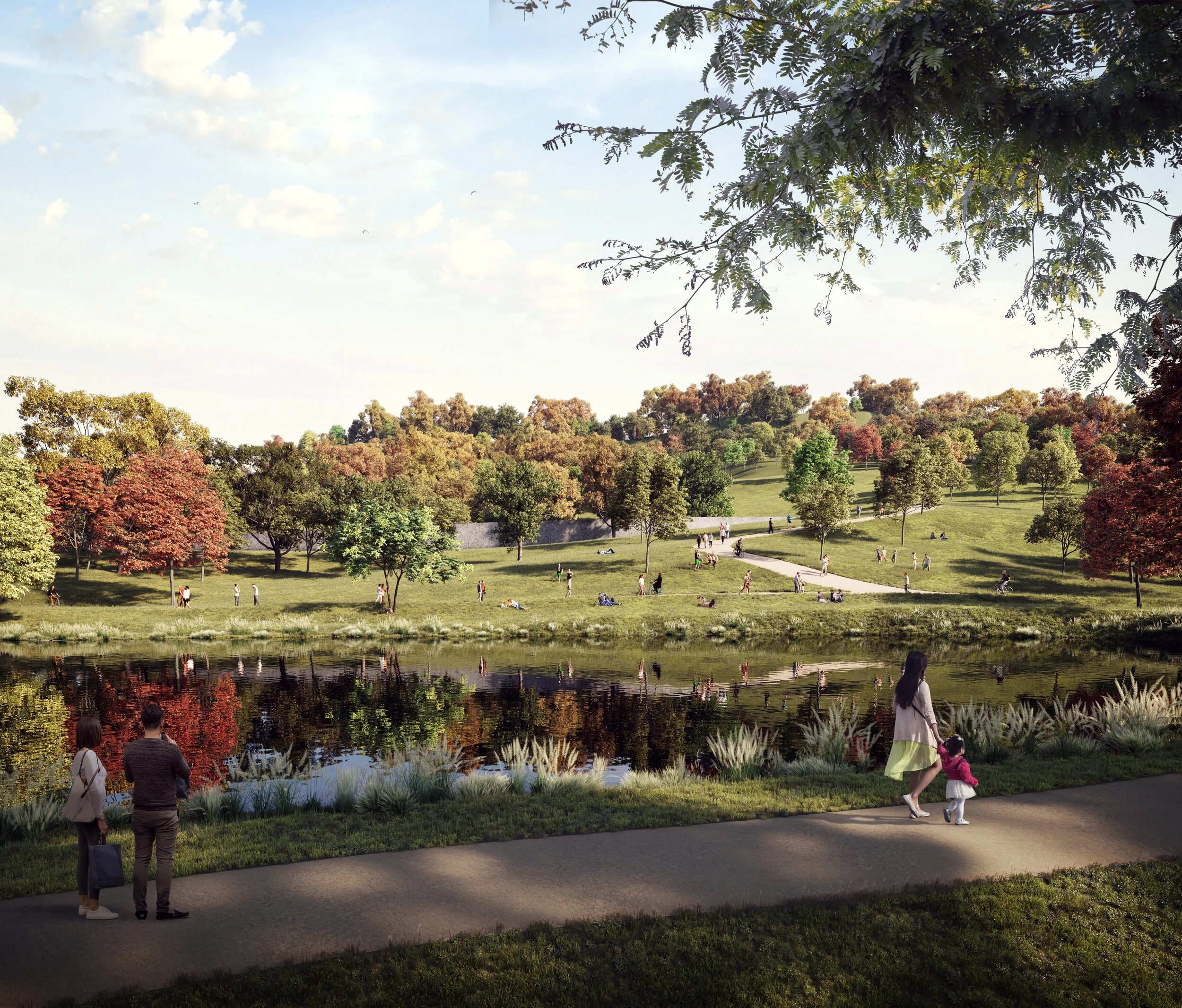 The proposed scene for above the stadium.