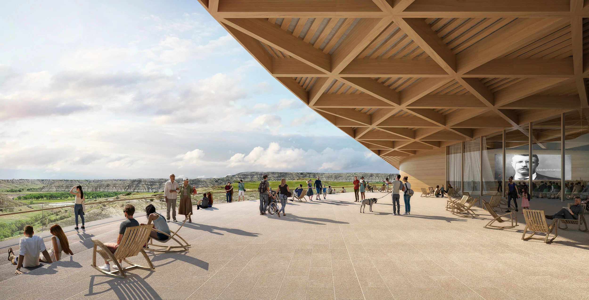 The Snøhetta teams says the library design is “a journey through a preserved landscape.”