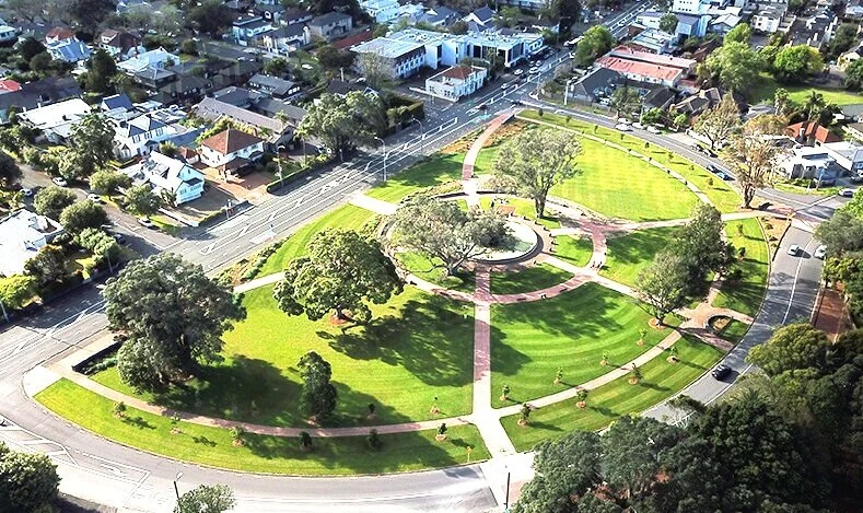 An aerial of the crescent.