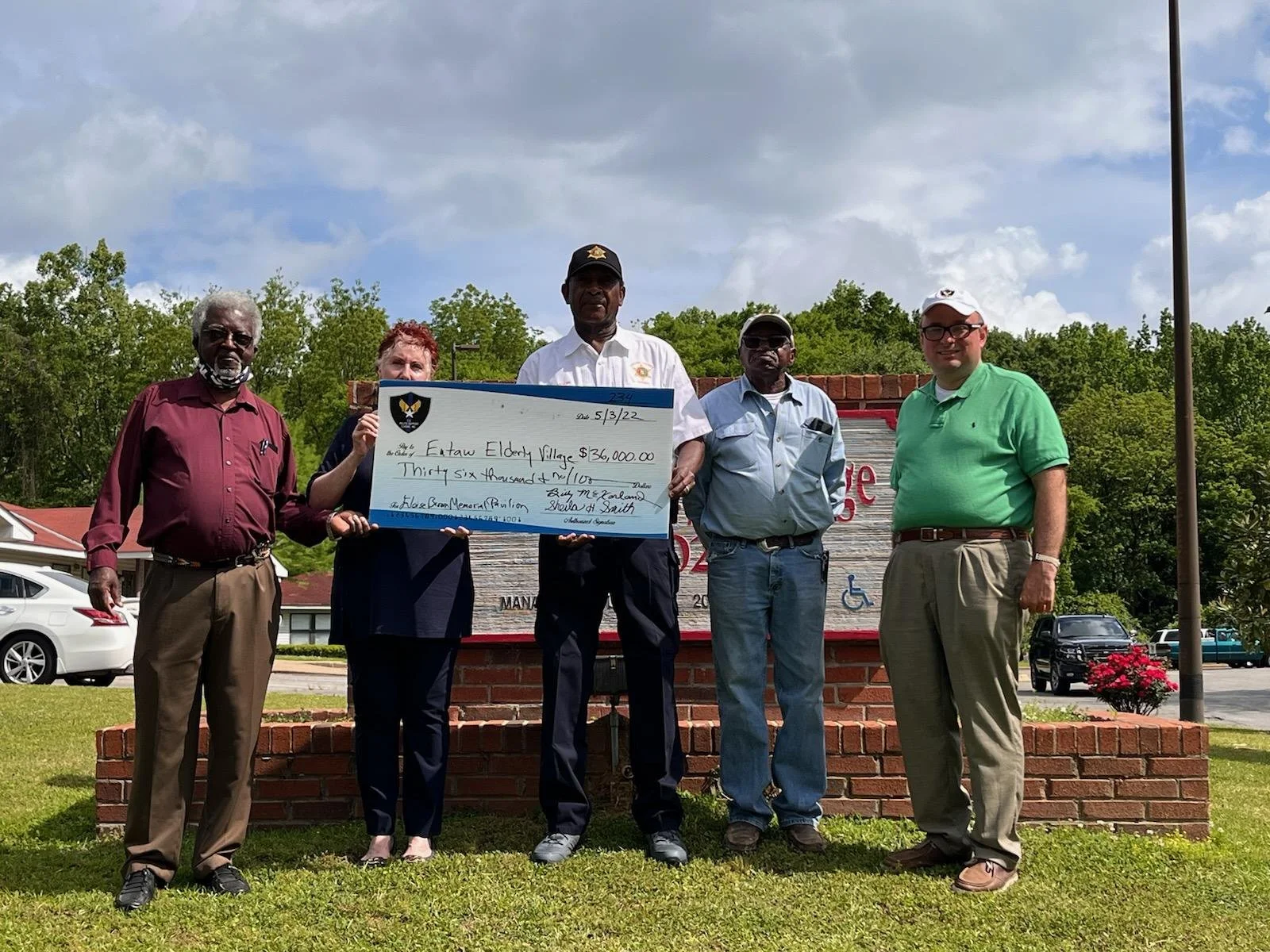 TS Police Support League, Inc. Donates $36,000.00 to Eutaw Elderly Village  For Eloise Brown Memorial Pavilion