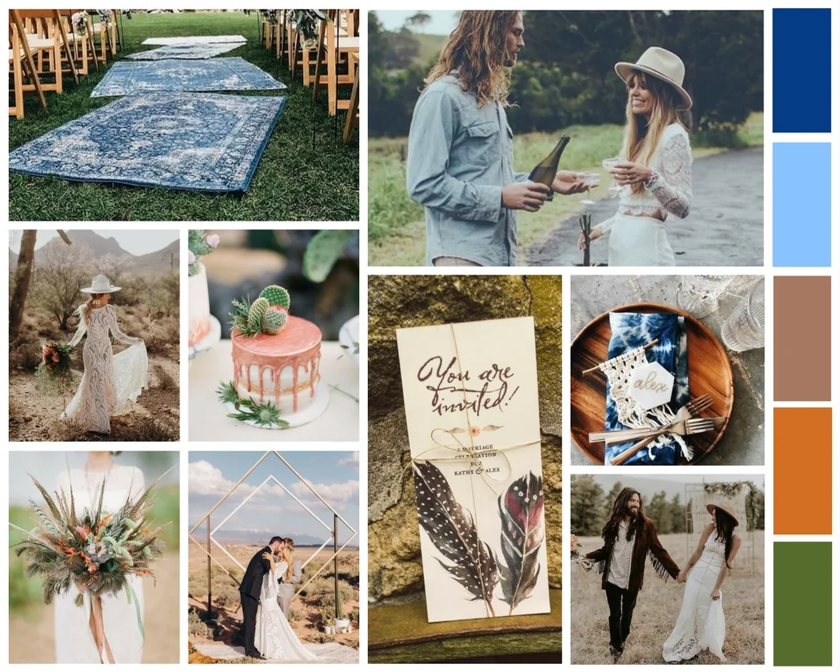 Mood board created by Rock & Stone Weddings, using Canva