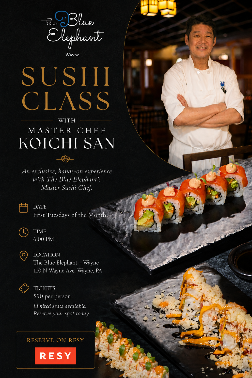 Sushi Class - Masterchef Koichi Aoyama at Blue Elephant Wayne