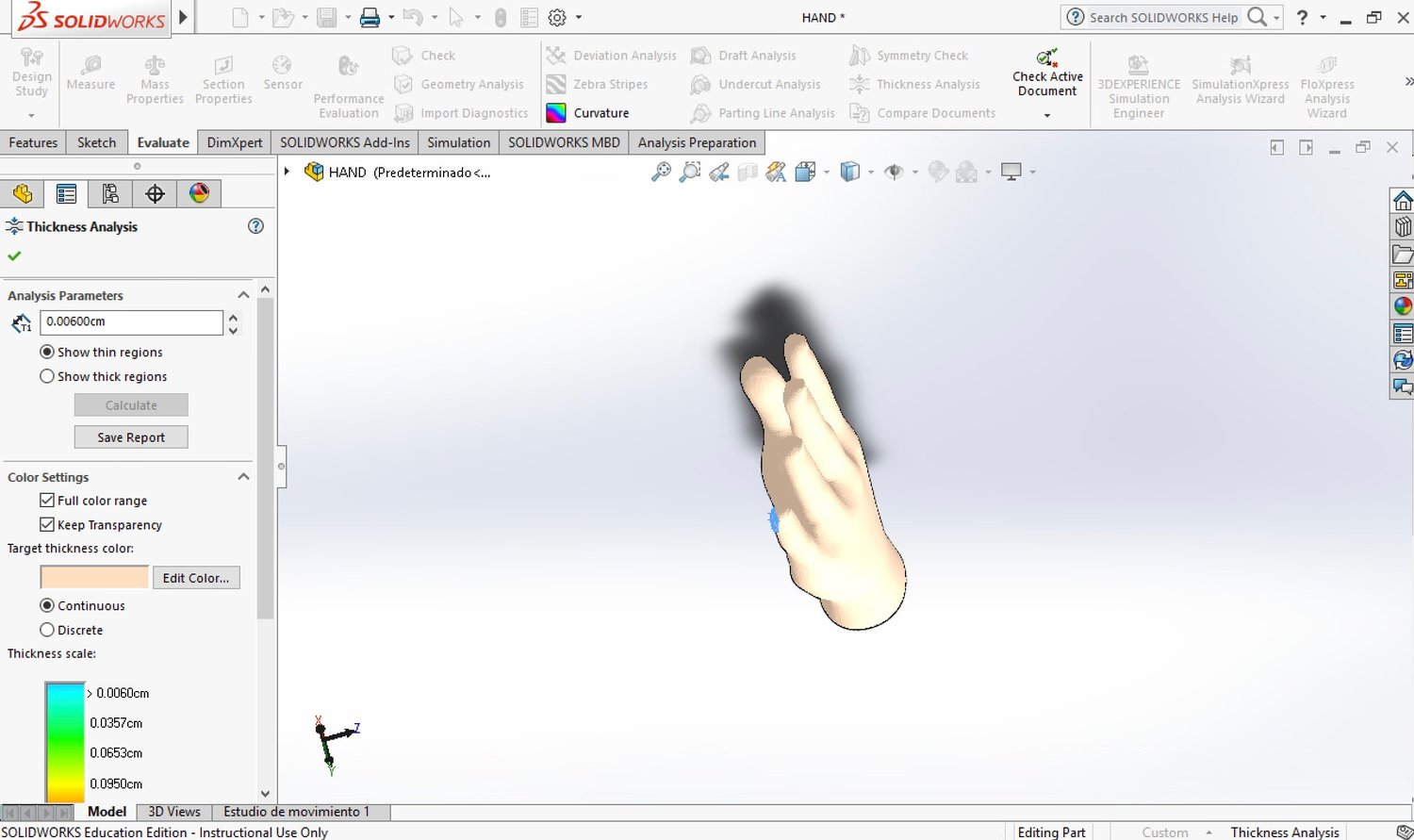Analysis of wall thickness