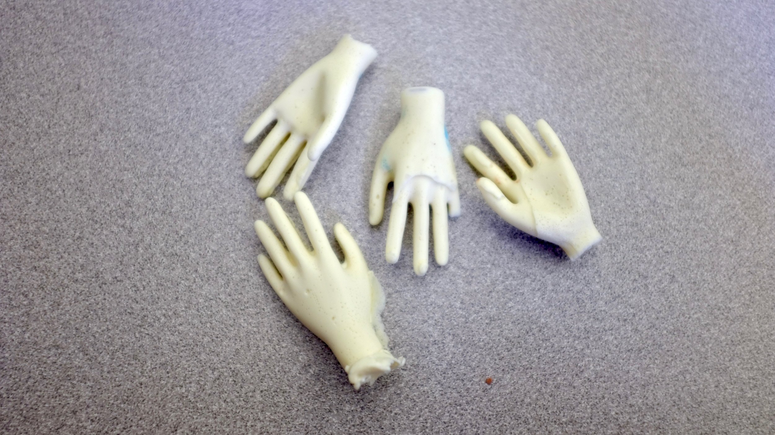 Imperfect casted hands (from imperfect molds)
