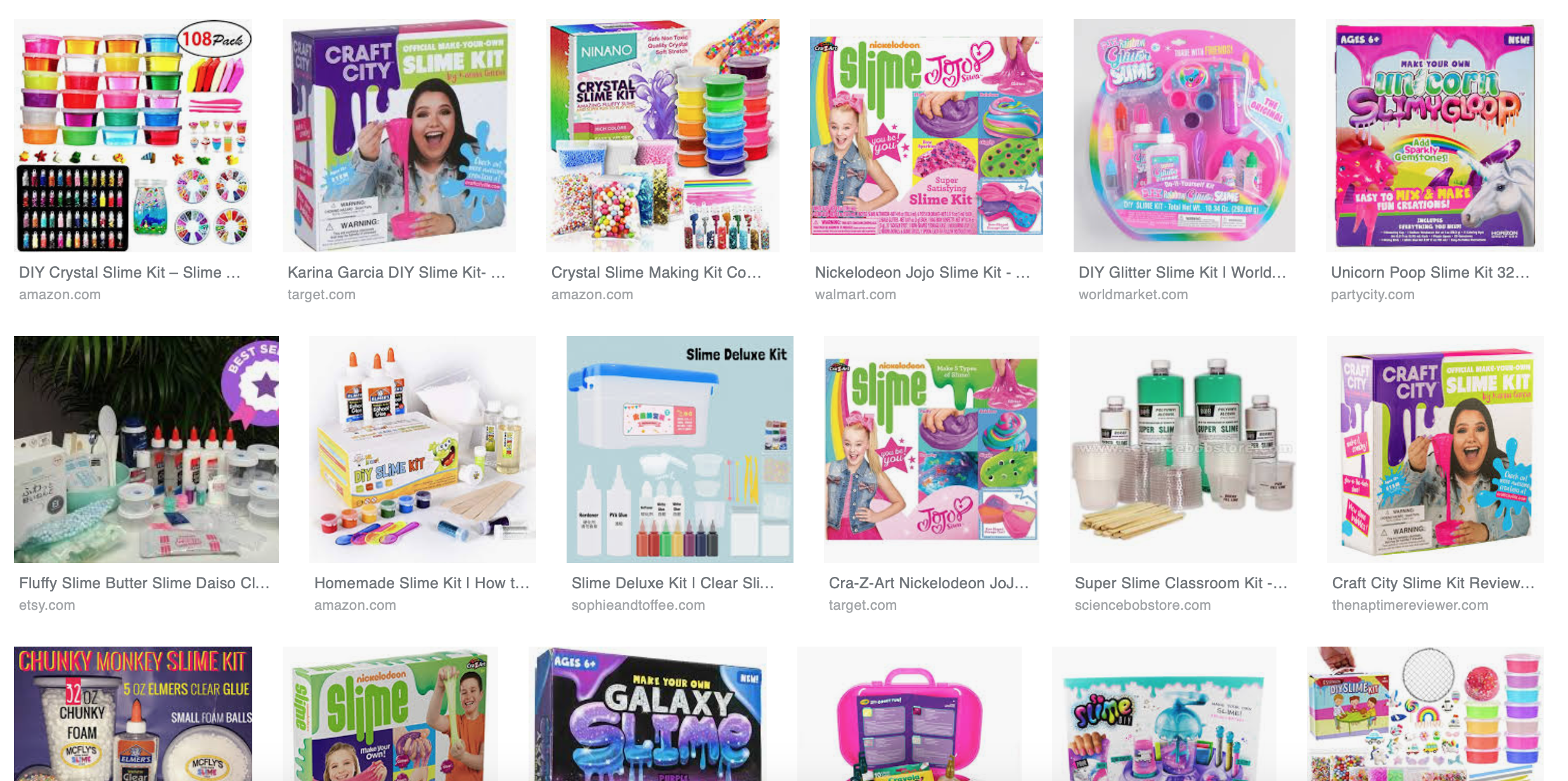 Pictures of slime kits on google images