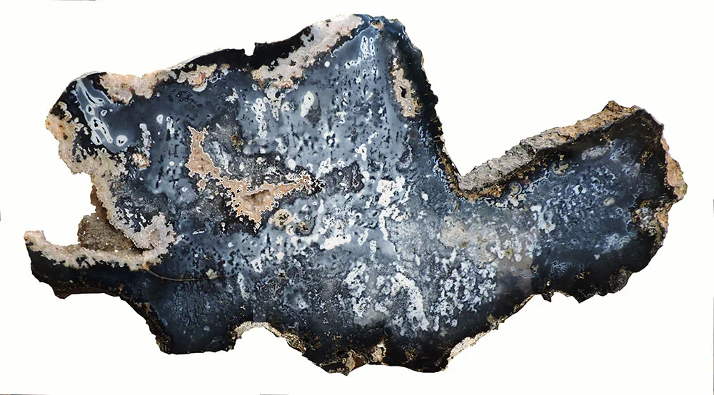 Polished Black Mineral Plate from Brazil