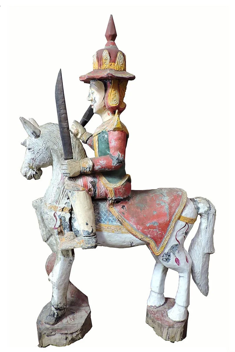 Guardian Nat Figure On Horseback To Accompany Buddha Into The Afterlife, Early 19th C., Burma