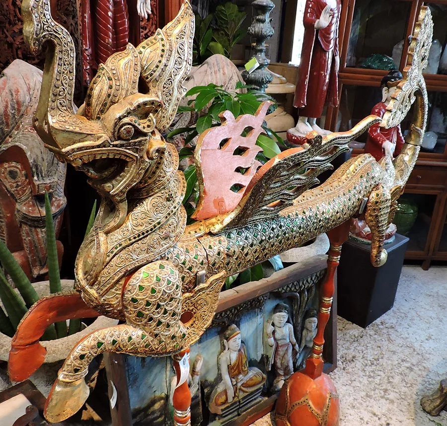 Burmese Naga Dragon On Stand