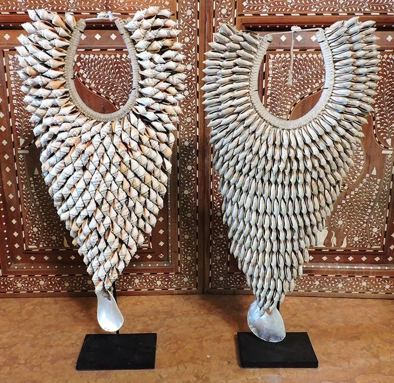 Two Ornate Shell Necklaces, Bali