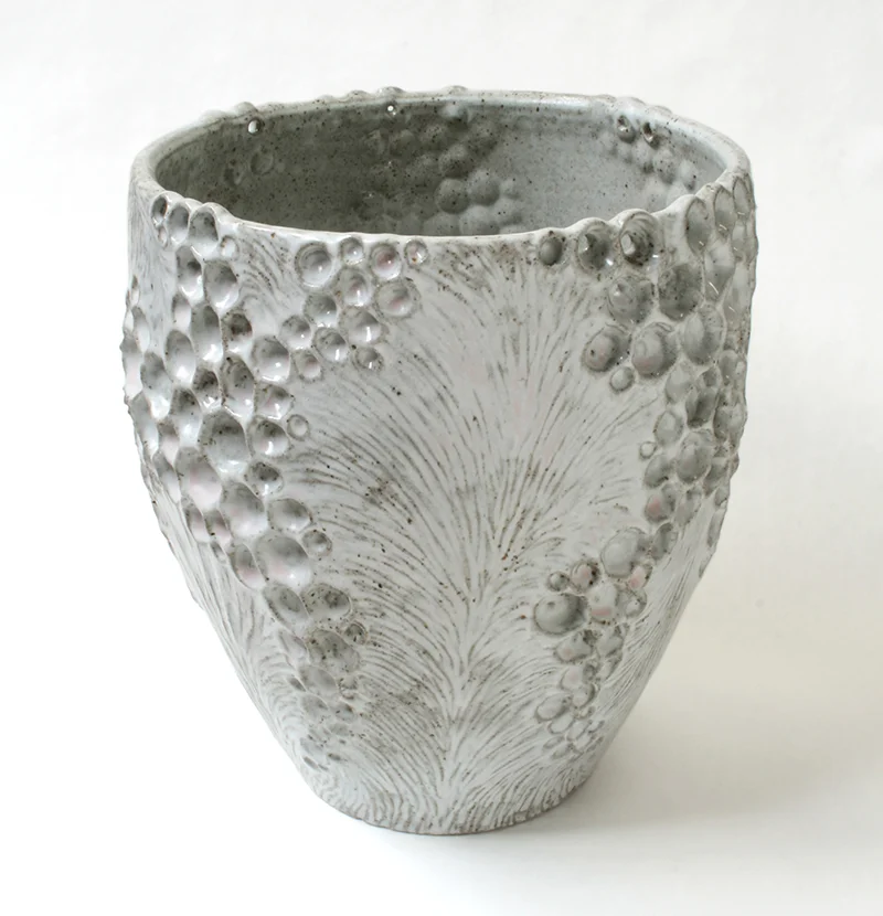 White Honeycomb Cache Pot by Andrew DeWitt
