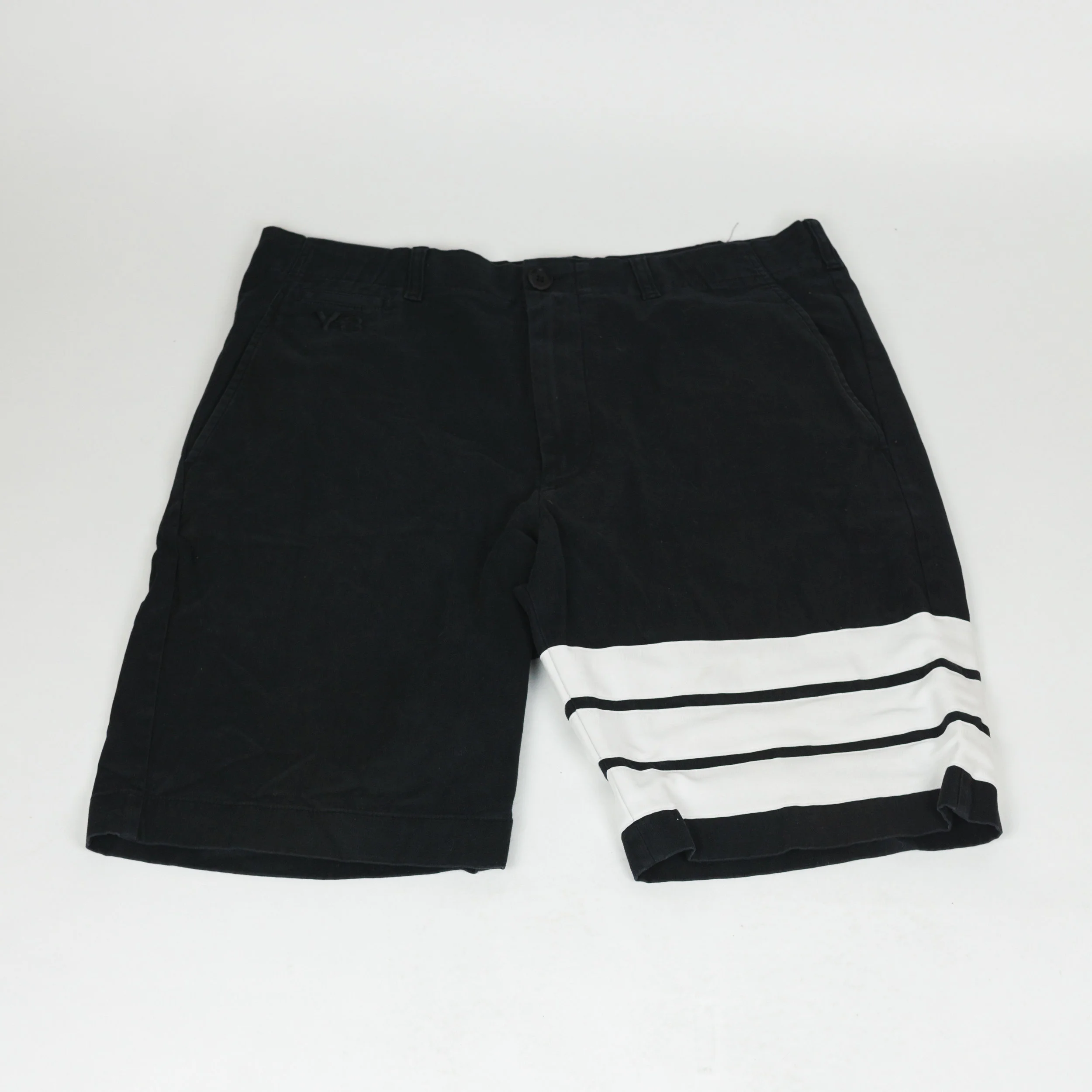Sz L Y-3 Tri Stripe Shorts