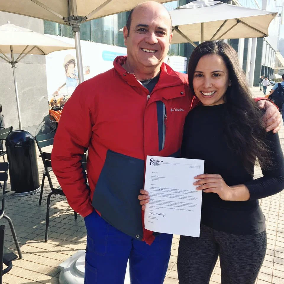 carla with her acceptance letter