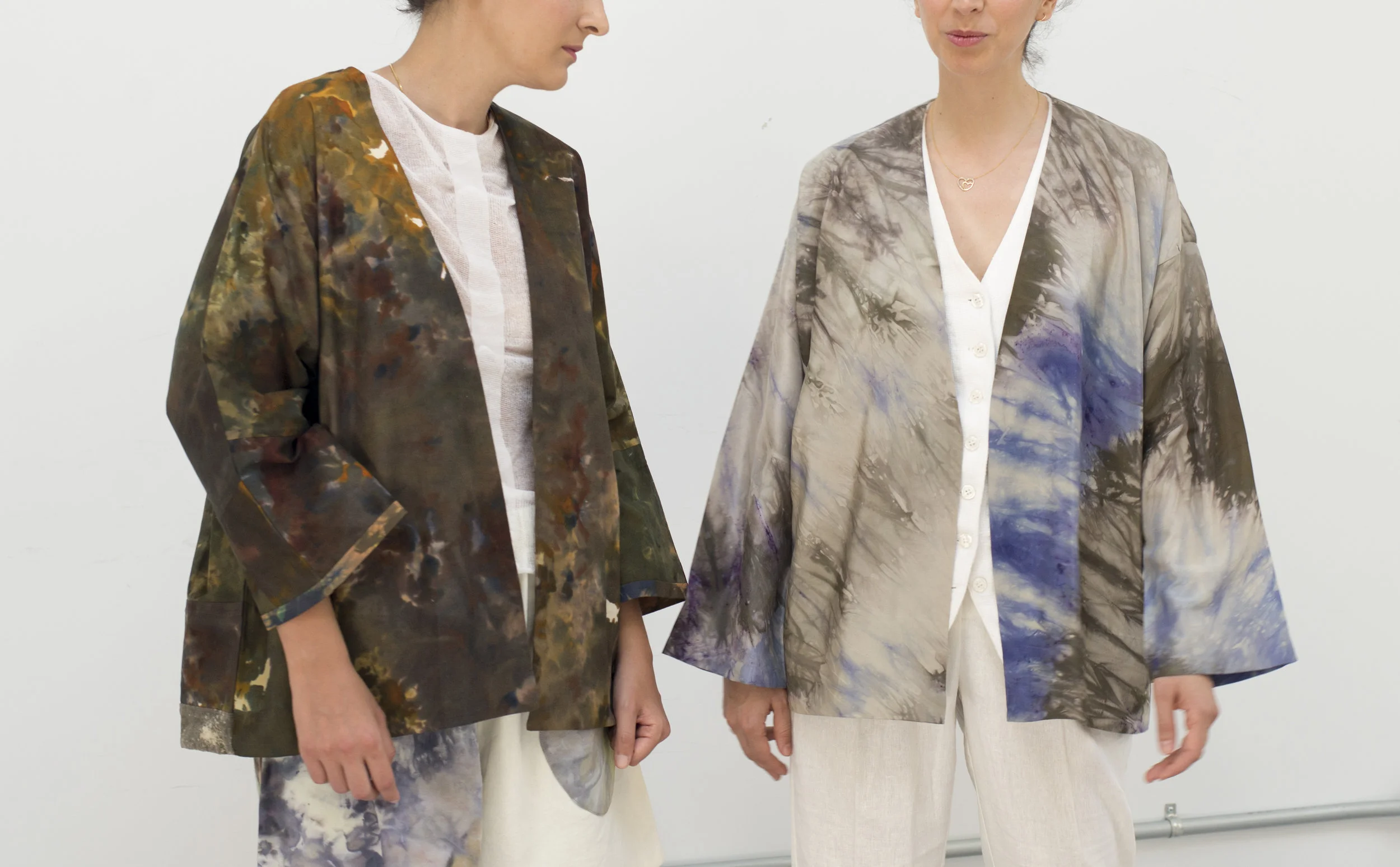 Watermarks Camouflage Kimono Cut Cardigan from VVORK VVORK VVORK designed and hand-dyed and handmade by Zeynab Izadyar in Brooklyn New York