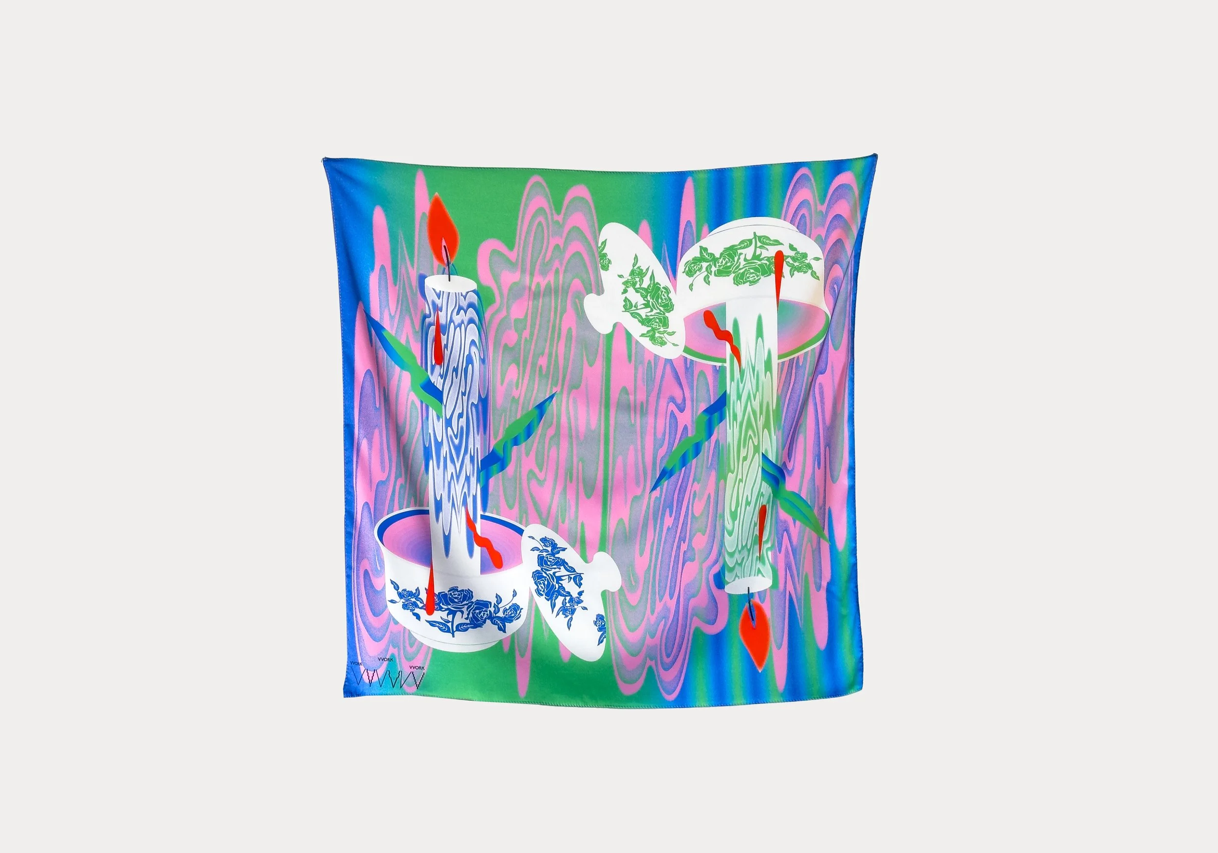 Blue Pink Hazy Candle Light—Scarf