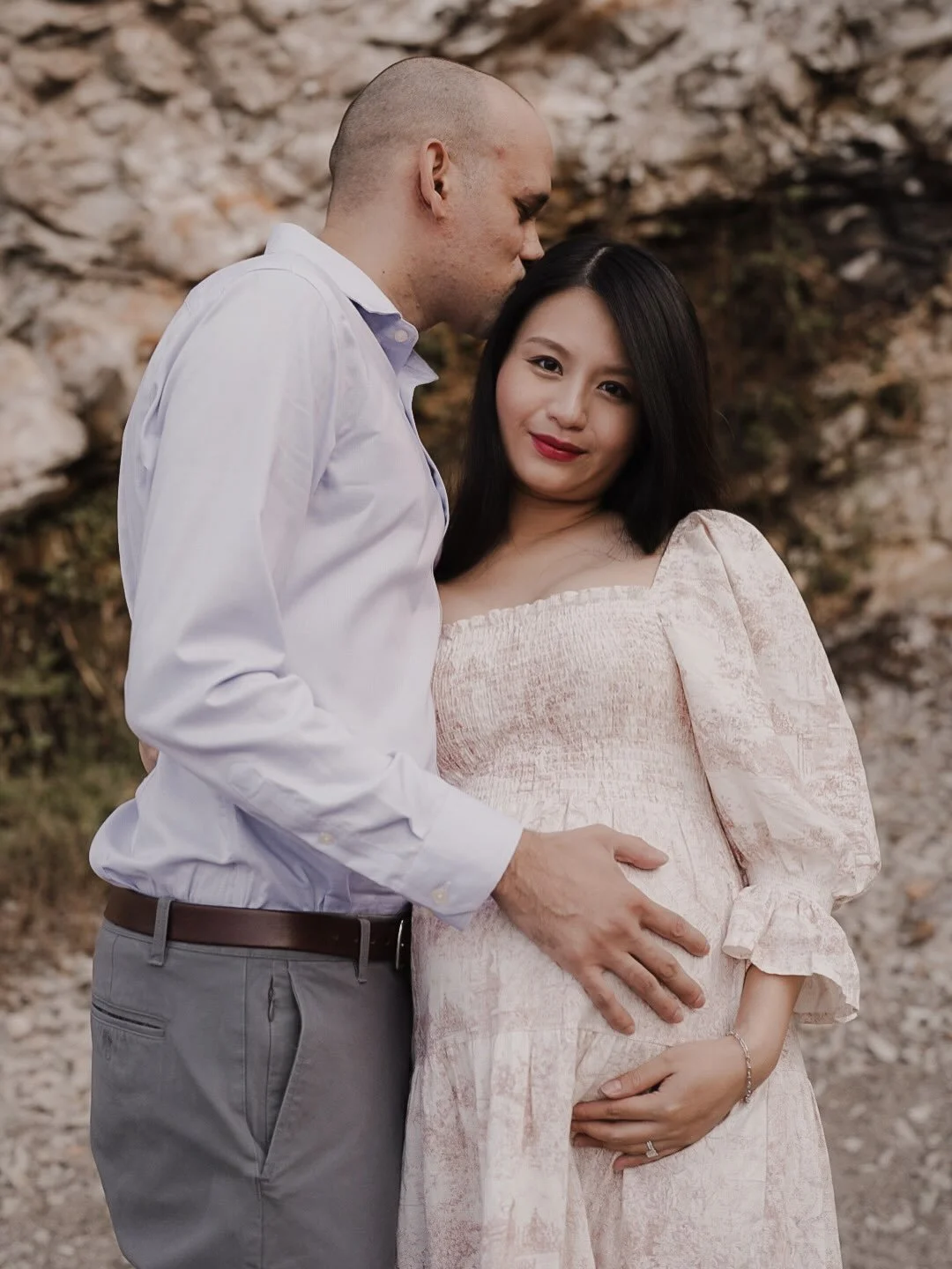 This mama was down to walk barefoot on the craggy rocks of the tide pools at low tide. Loved shooting this beautiful couple as they wait their baby&rsquo;s arrival in a few weeks. I just adore that she brought along this little brass rocking horse &h
