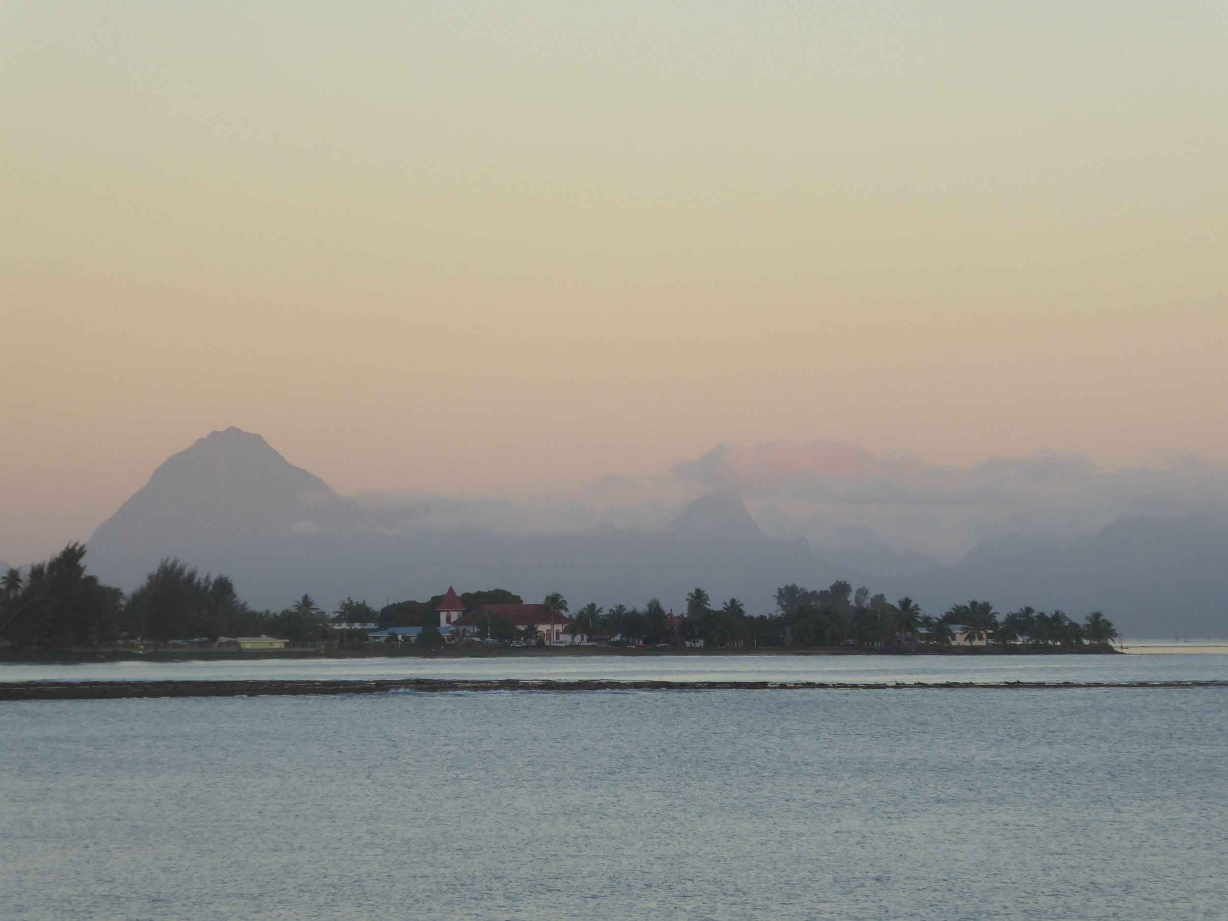 View from Tahiti across to Moorea