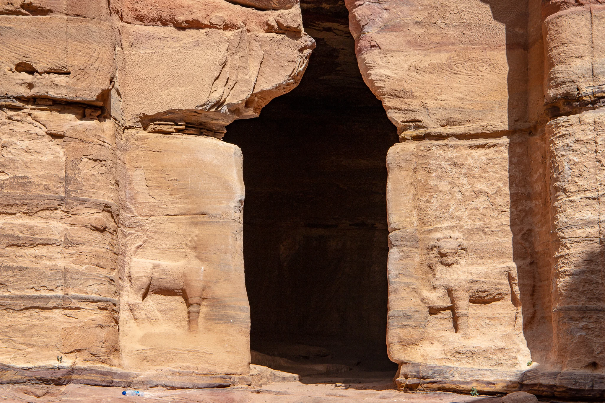 Carved lion reliefs which give the triclinium its name