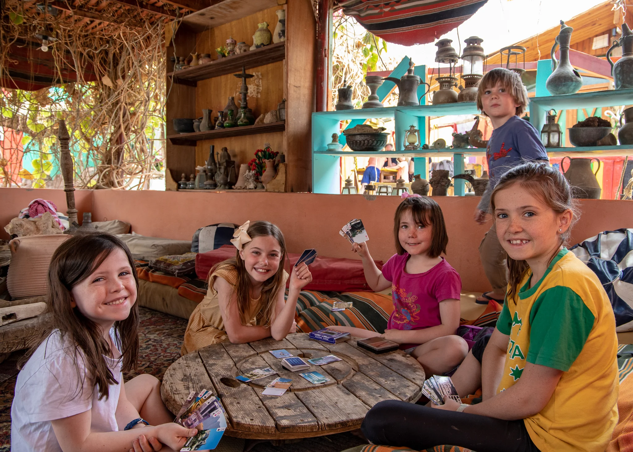 Inspired by the surrounding environment a game of Go Fish quickly was established