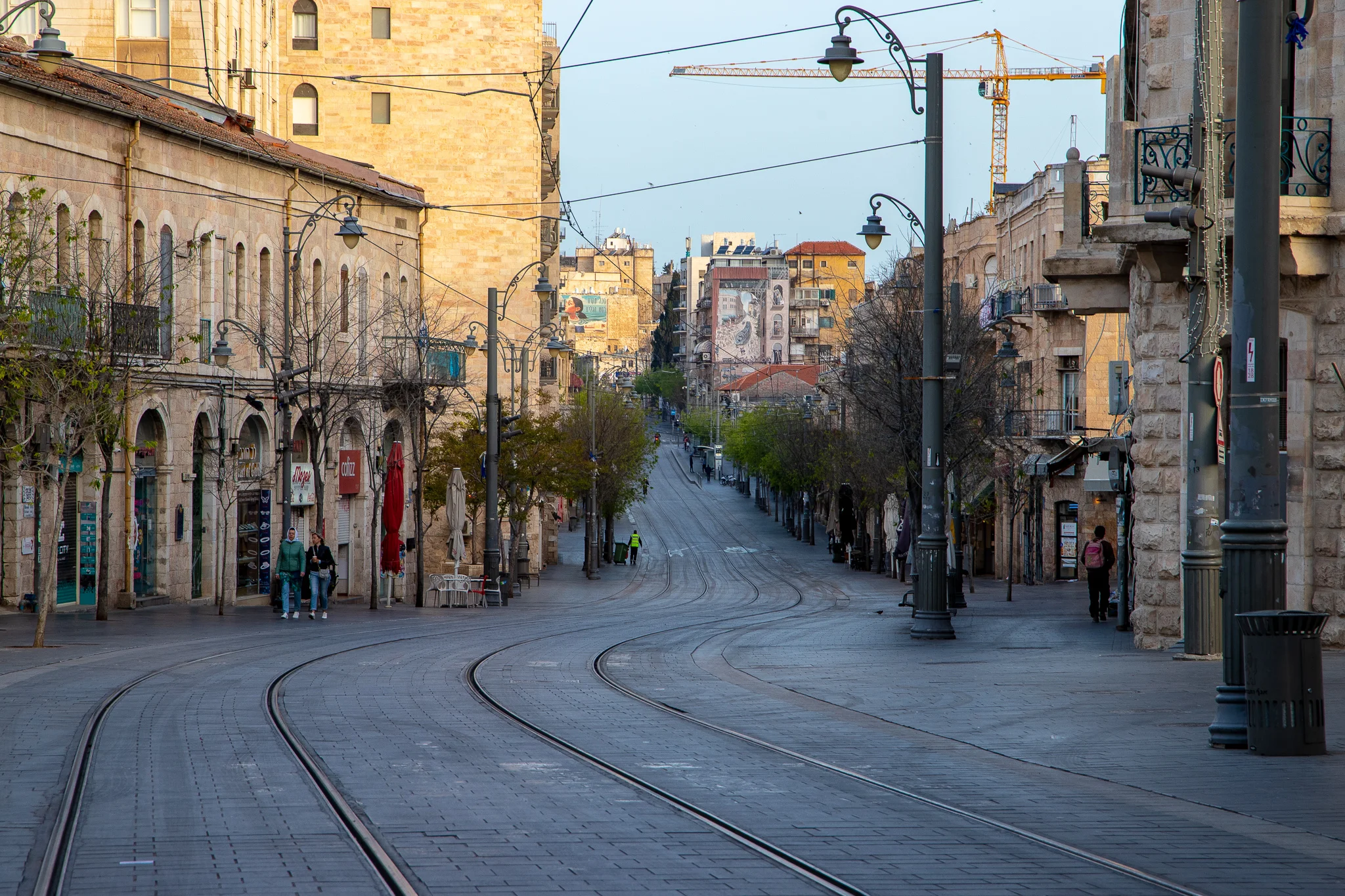 Shot taken of the tramlines early the following morning