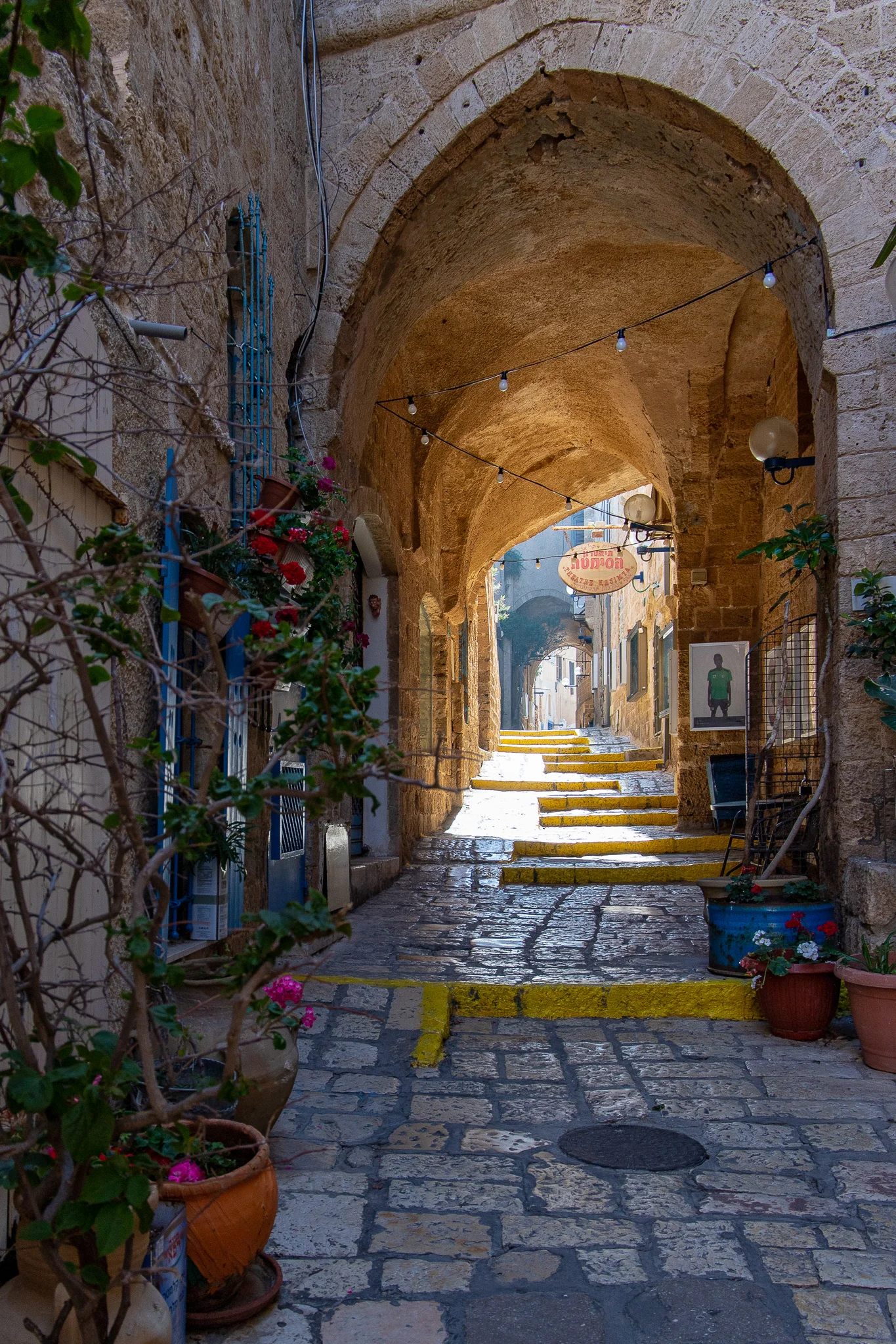Light shafts stream through open doorways