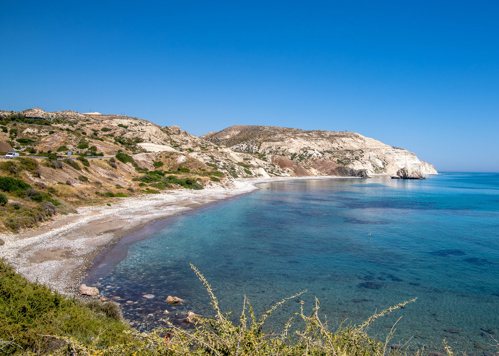 Invitingly clear waters out to the headlands
