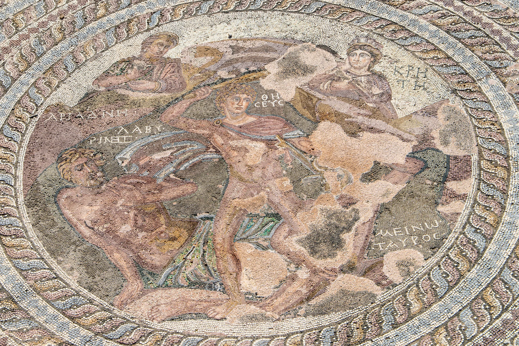 That’s Theseus in the middle but can’t quite make out where the Minotaur is