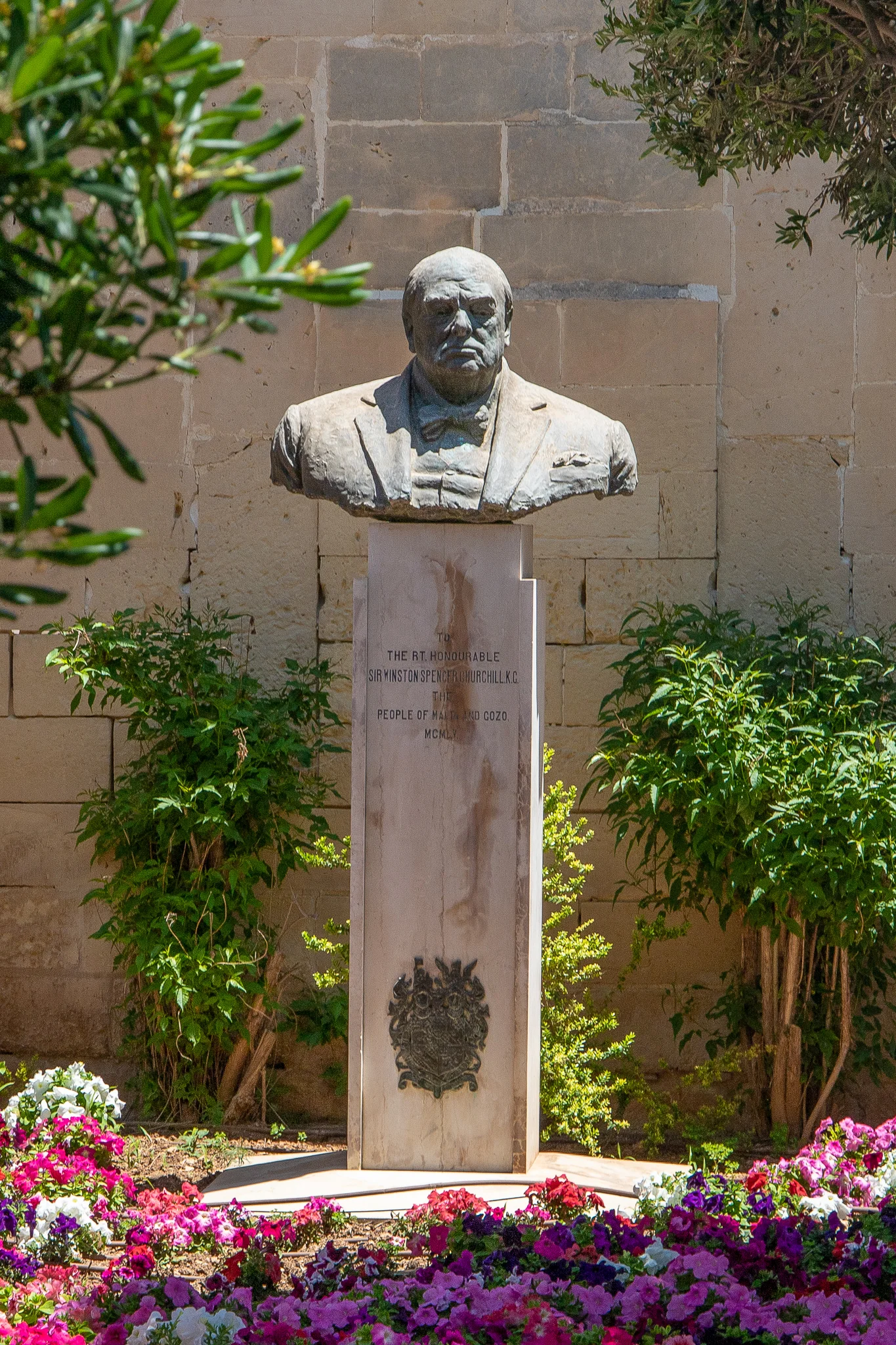 The bust of Sir Winston Churchill