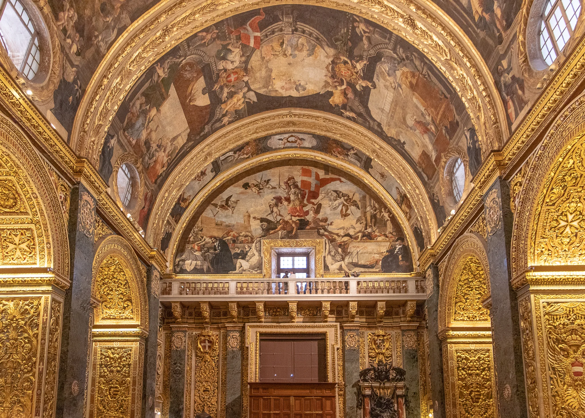 View to the balcony, from inside the cathedral