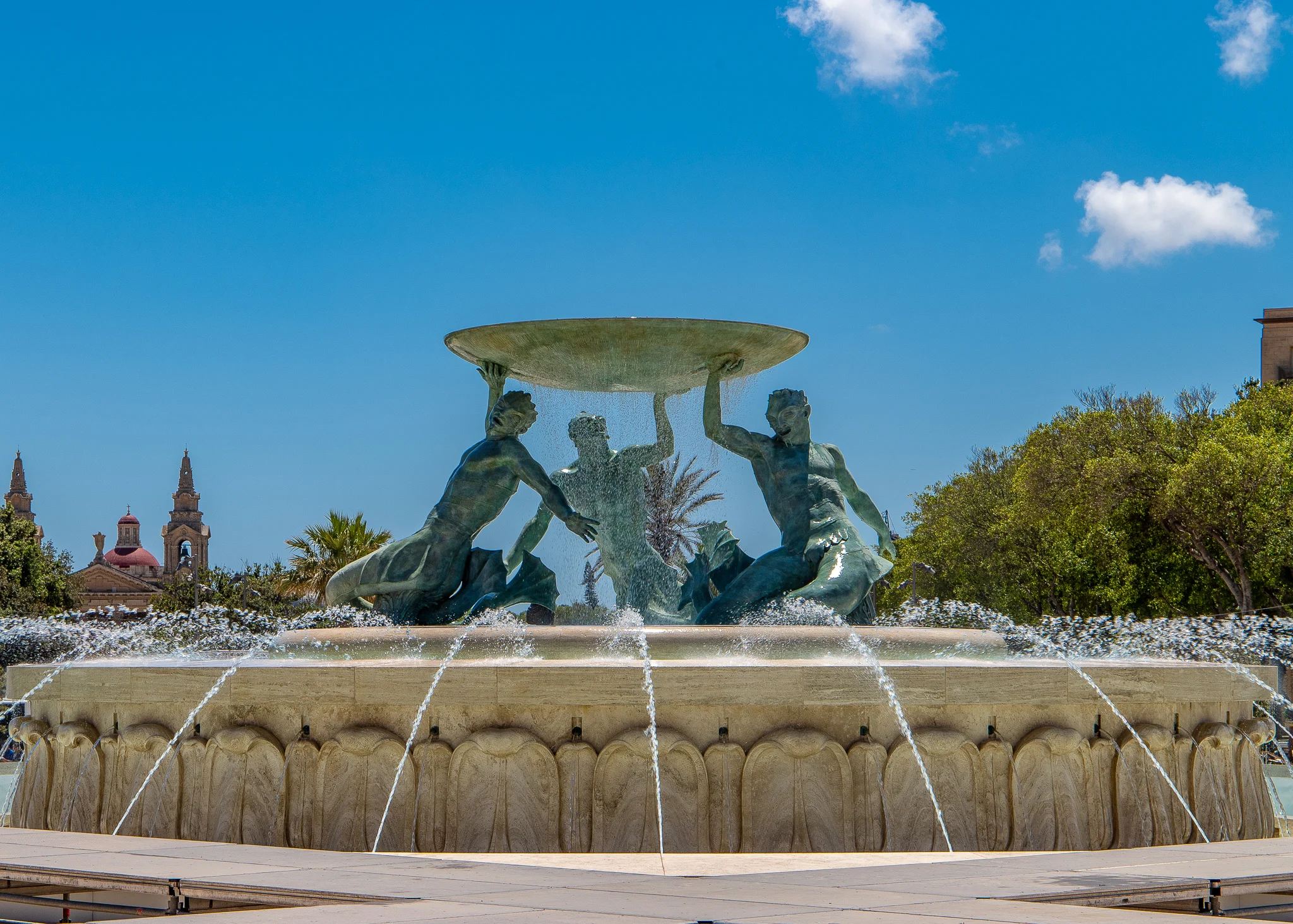 Sculpture depicting the Greek messenger god of the sea, Triton symbolising Malta’s link to the sea