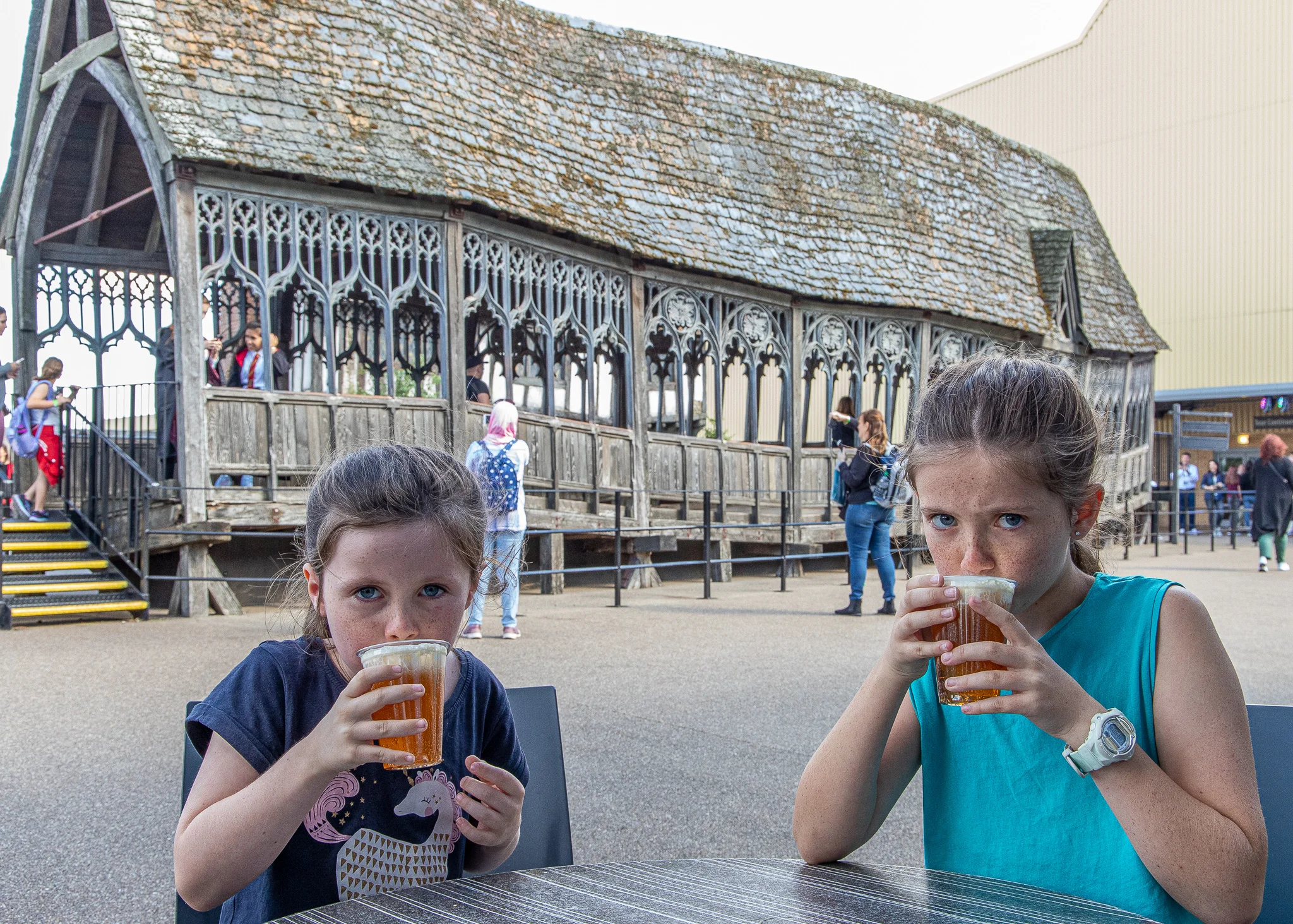 A cleansing beer in front of the Covered Bridge which was used at Hogwarts.