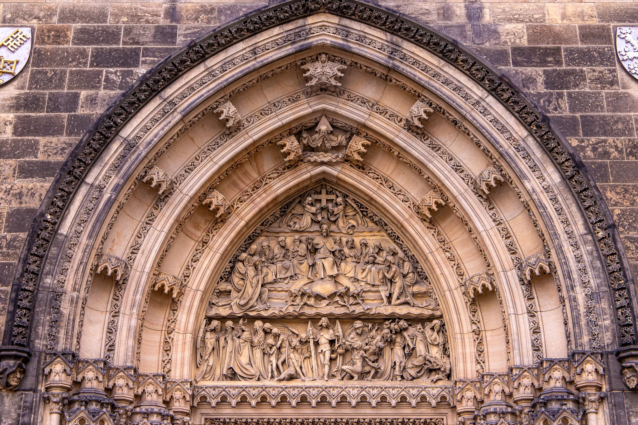 Intricate work above the entranceway