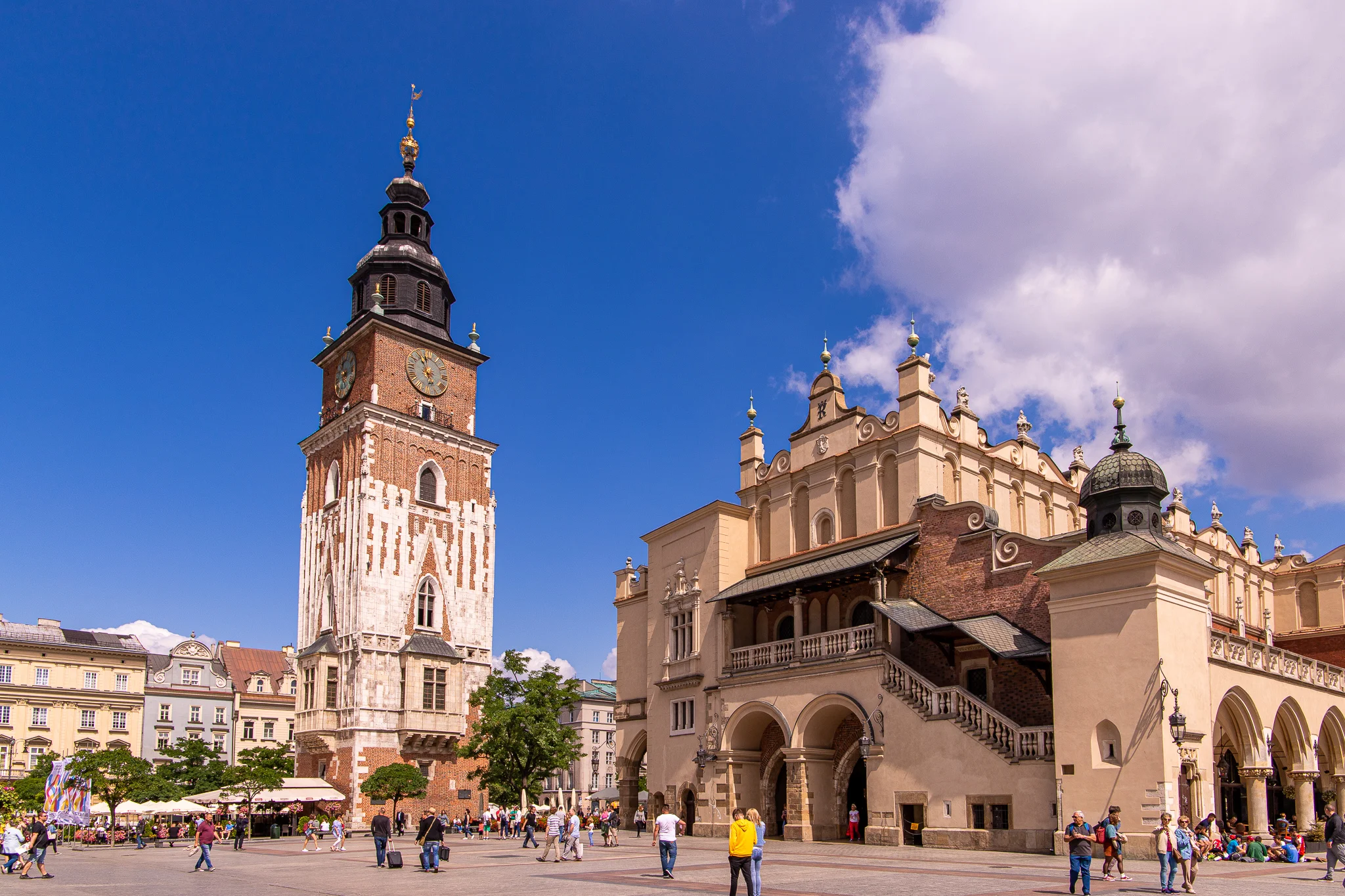 Krakow Town Hall and Cloth Hall off to the right