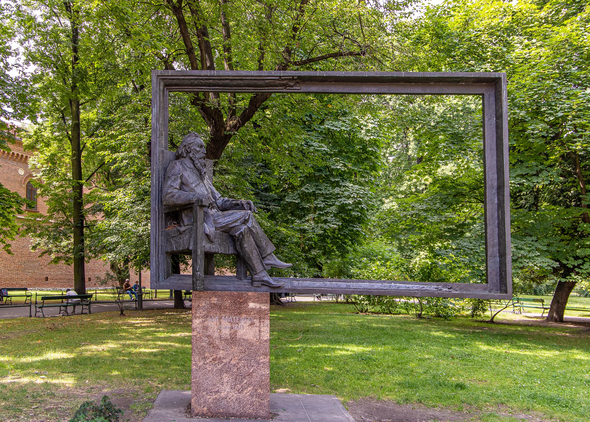 Statue of the famous Polish painter Jan Matejko