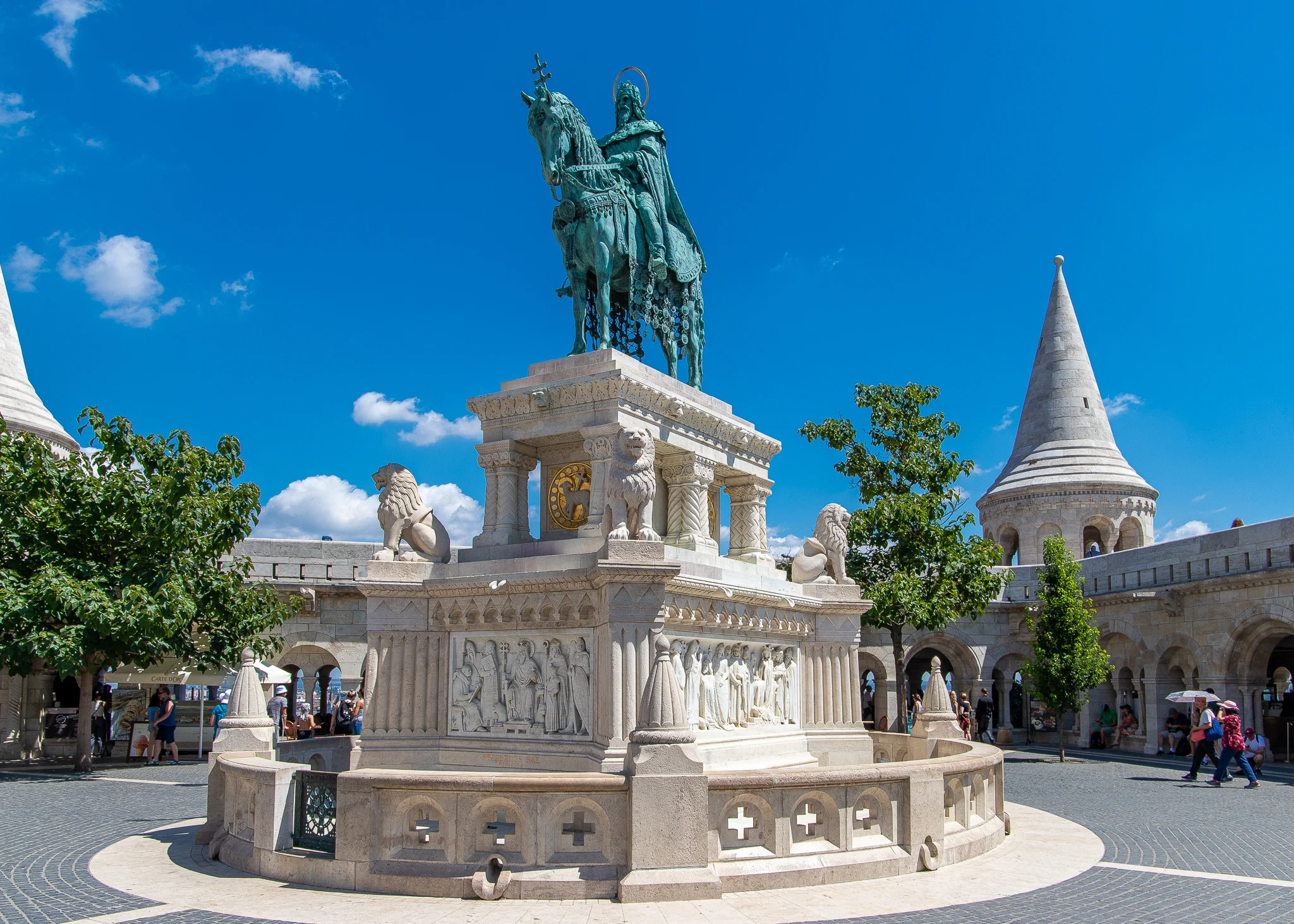 St Stephen’s Statue in front of the Fisherman’s Bastion