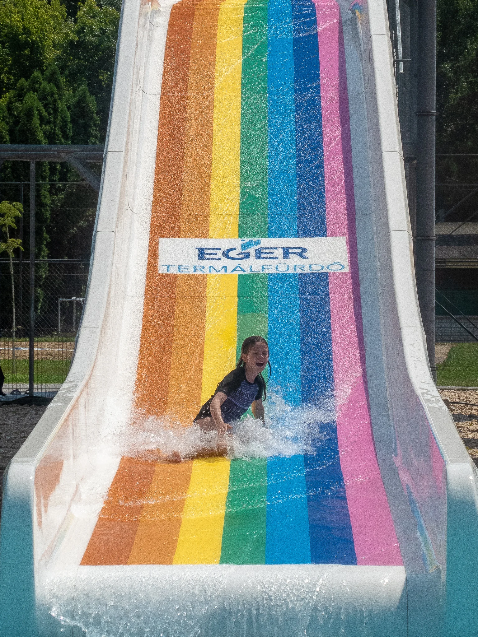 Belle enjoying the slide