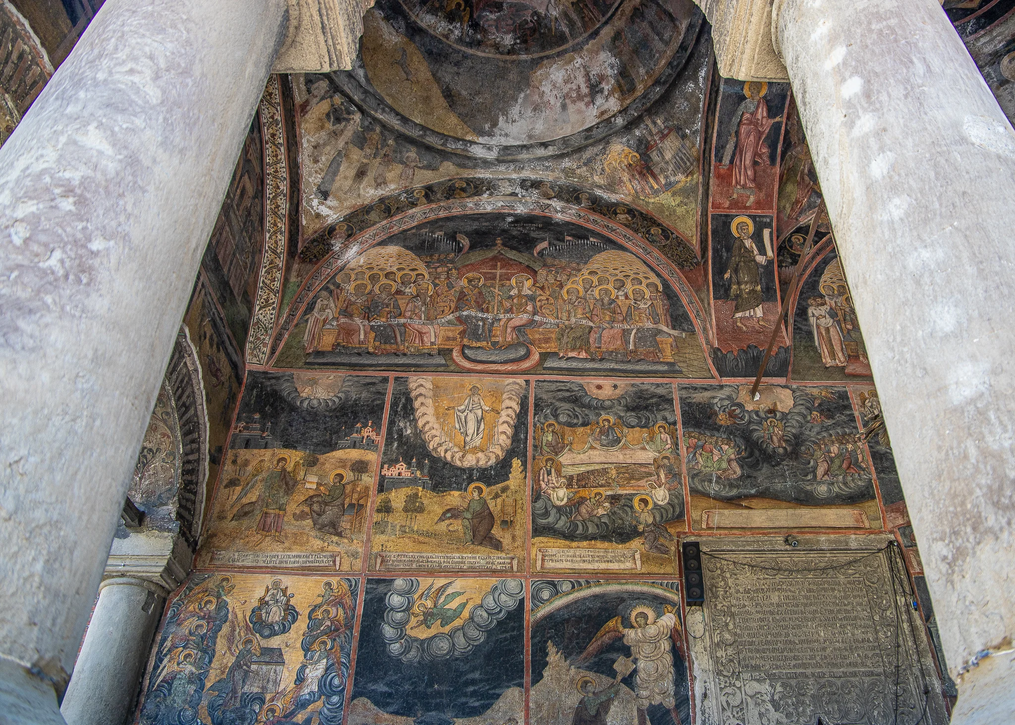 Painting on the exterior walls of the church