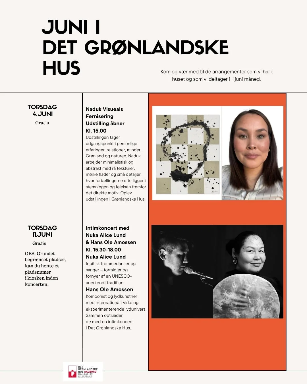 ✨🌷 M&Aring;NEDSPLAKAT 🌷✨

Gl&aelig;d dig til juni m&aring;ned, som byder p&aring; store begivenheder!

OBS: Vi melder ud s&aring; snart man kan hente billetter til Nationaldagen🌟

//

✨🌷 QAAMMAMMUT PILERSAARUT 🌷✨

Junimi assigiinngittunut pisuss