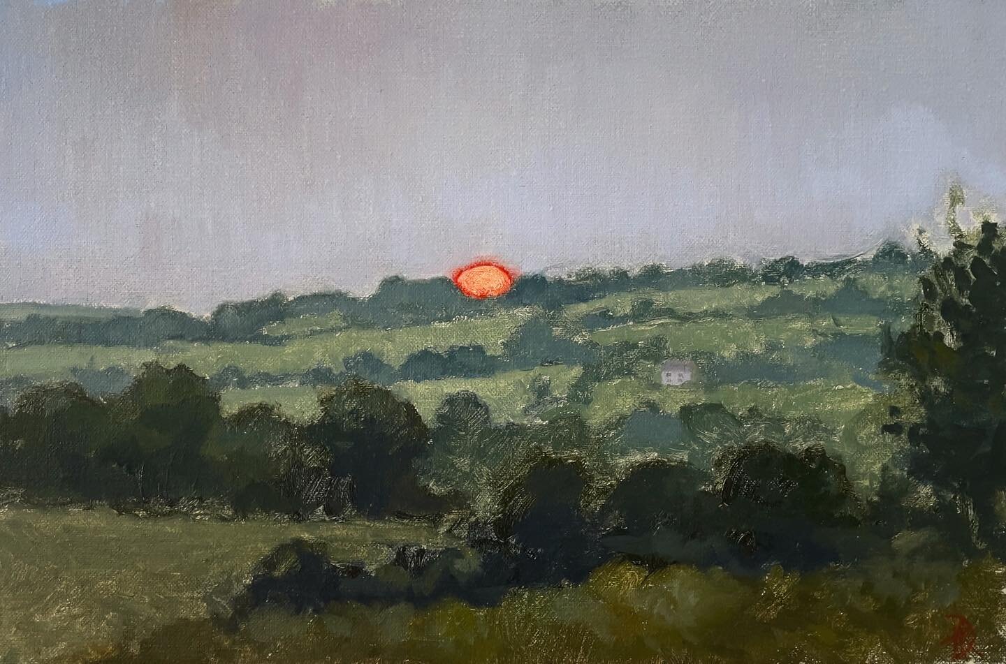 There&rsquo;s a particular grey/blue light that you get in Ireland in the summer as the evenings start to extend - this view is from a great family friend&rsquo;s garden - some of you may recognise the view? Painting is 20cm x 30cm and available thro