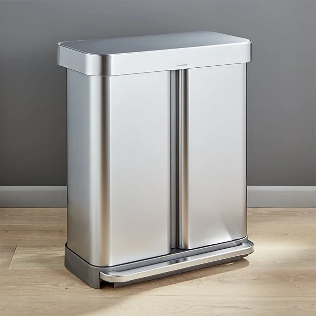 Recycler Pedal Bin 58L Brushed Steel CW2025